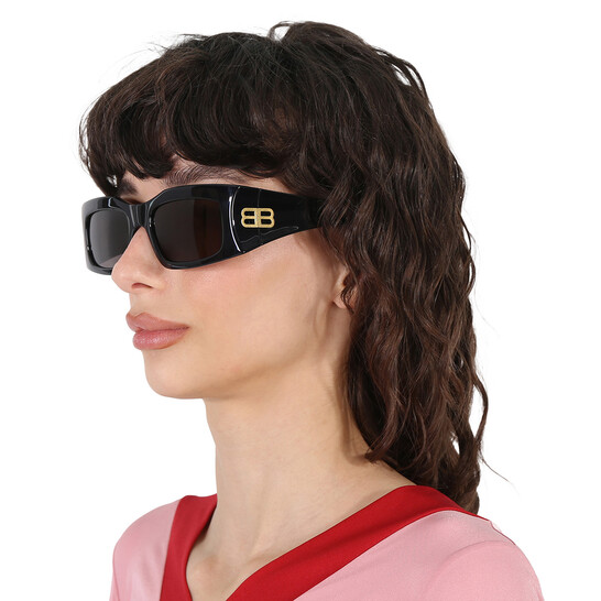 【美品】【BALENCIAGA】スクエアサングラスBB0291S-58 Balenciaga Grey Rectangular Unisex Sunglasses BB0291S 001 58