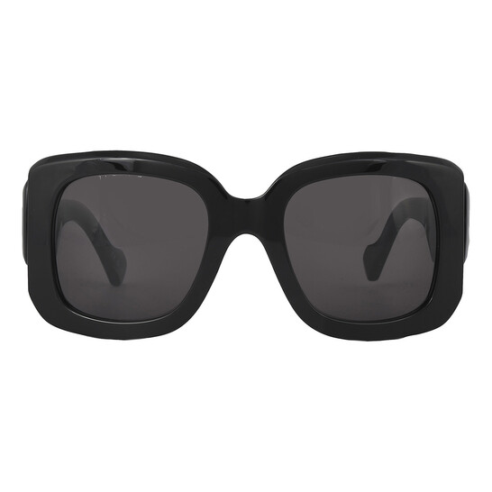 Balenciaga Grey Square Ladies Sunglasses BB0069S 001 53