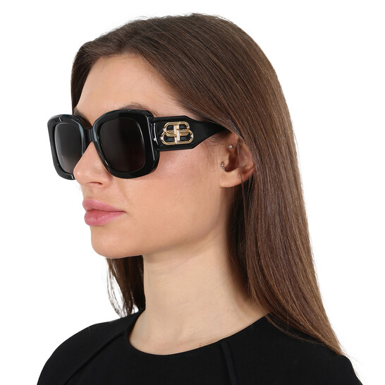 Balenciaga Grey Square Ladies Sunglasses BB0069S 001 53  display picture 3