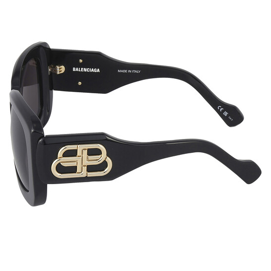 Balenciaga Grey Square Ladies Sunglasses BB0069S 001 53