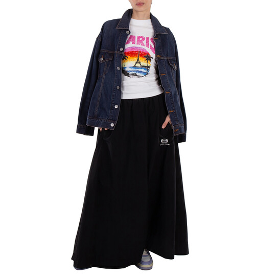 Balenciaga Hourglass Cotton Denim Jacket In Dark Indigo Balenciaga Hourglass Cotton Denim Jacket In Dark Indigo