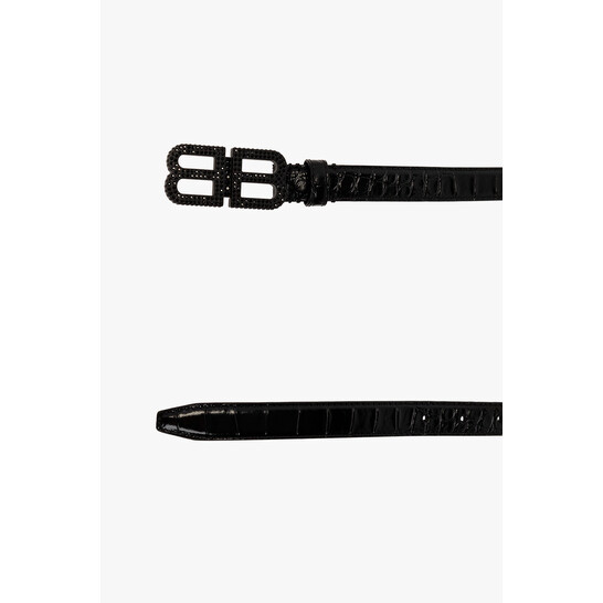 BALENCIAGA｜BELTS (673518 210NI 1000) Balenciaga Ladies Black BB Hourglass Belt, Size 90 cm 673518