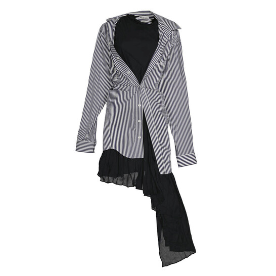 Balenciaga Ladies Black Twisted Layered Shirt-effect Asymmetric 