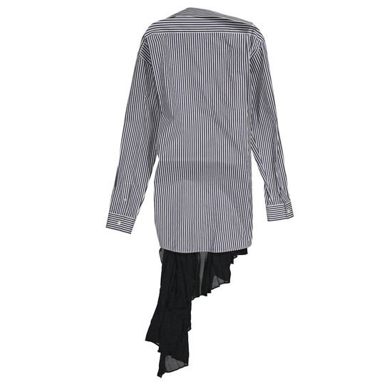 Balenciaga Ladies Black Twisted Layered Shirt-effect Asymmetric 