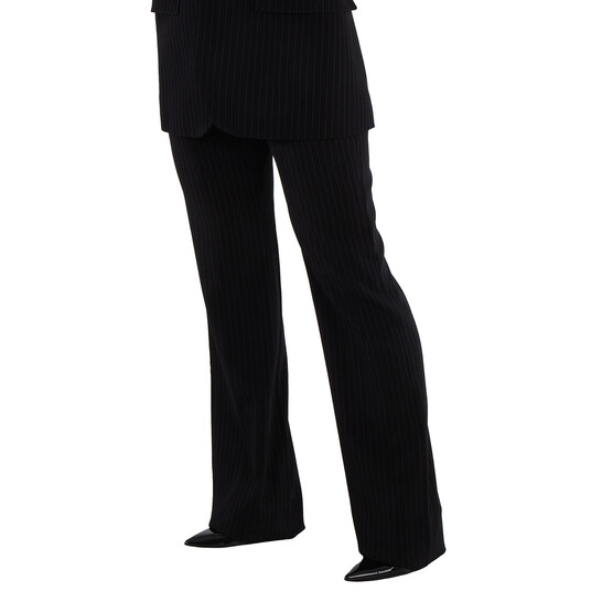 Balenciaga Pinstripe Straight-Leg Trousers, Brand Size 38