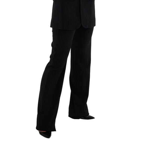Balenciaga Pinstripe Straight-Leg Trousers, Brand Size 38