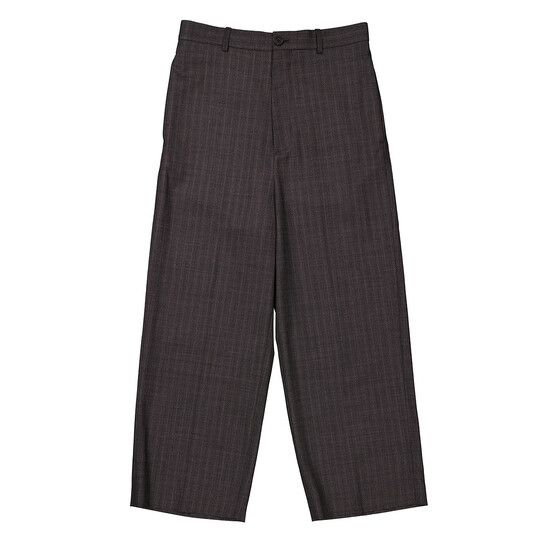 Balenciaga Ladies Grey Pinstripe Pattern Cropped Tailored