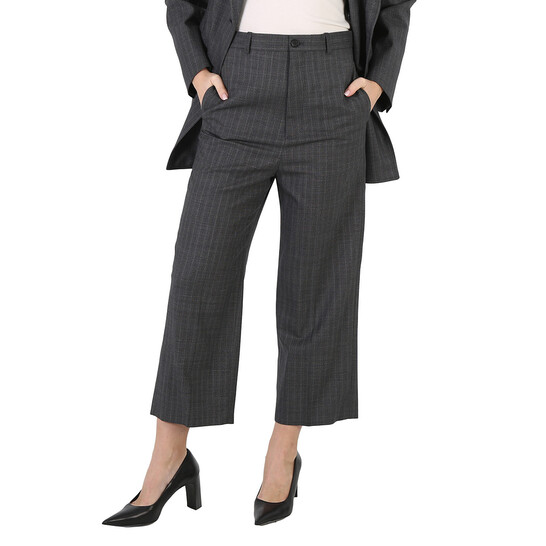 パンツ BALENCIAGA PINSTRIPE TWILL STRAIGHT-LEG PANTS BALENCIAGA Striped wool pants | NET-A-PORTER