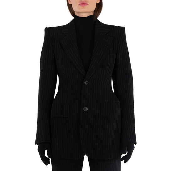 Balenciaga Ladies Hourglass Pinstripe Blazer, Brand Size 34