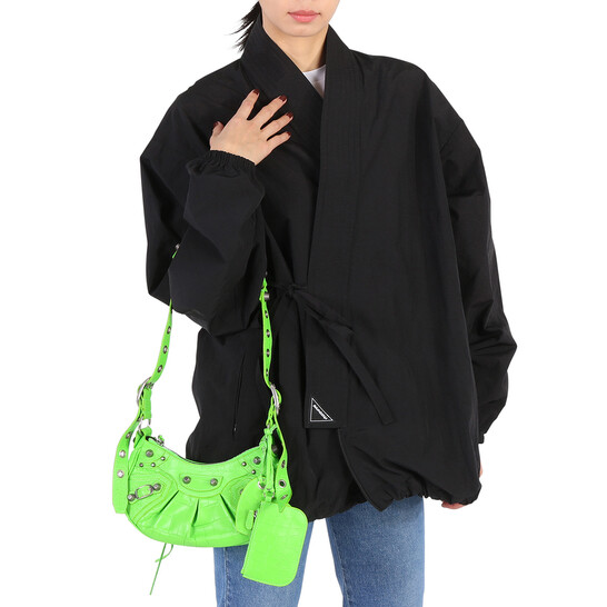 【BALENCIAGA】Le Cagoleショルダーバッグ ライムグリーン BALENCIAGA 2500$ Bag Le Cagole XS - Bright Green Croco