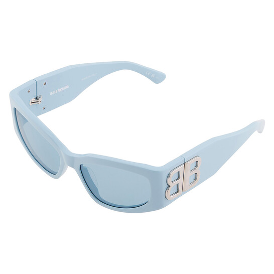 Balenciaga Light Blue Cat Eye Ladies Sunglasses BB0321S 014 57