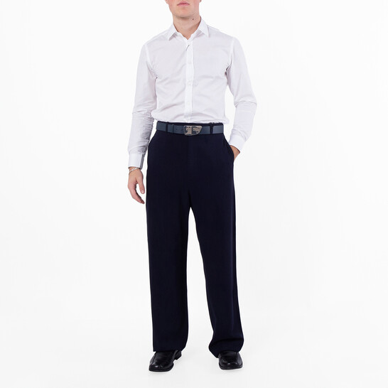 Balenciaga Men's Dark Navy Large-Fit Tailored Trousers, Brand Size