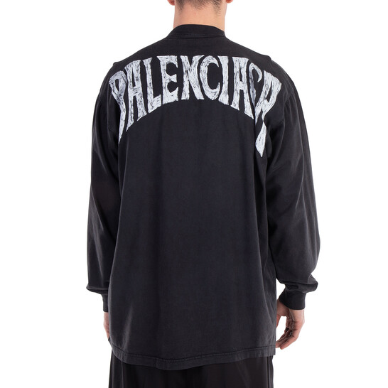 Balenciaga Men's Logo-Print Long-Sleeve T-Shirt, Brand Size 1
