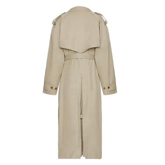 Balenciaga Men's Military Beige Belted Maxi Trench Coat, Size XX