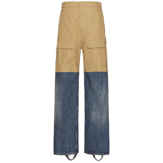 【BAON】[unisex] Lupla Pigment Cargo Denim Pants Wide Leg Denim Cargo | HUE
