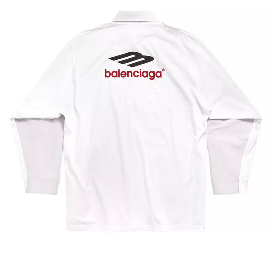 上品 バレンシアガ Tシャツ ロンT 3B SPORTS コットン ホワイト 3b sports icon ski long sleeve t-shirt large fit