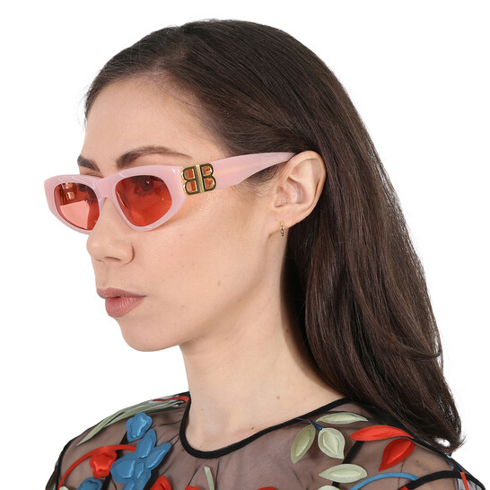 Balenciaga Red Cat Eye Ladies Sunglasses BB0095S 003 53