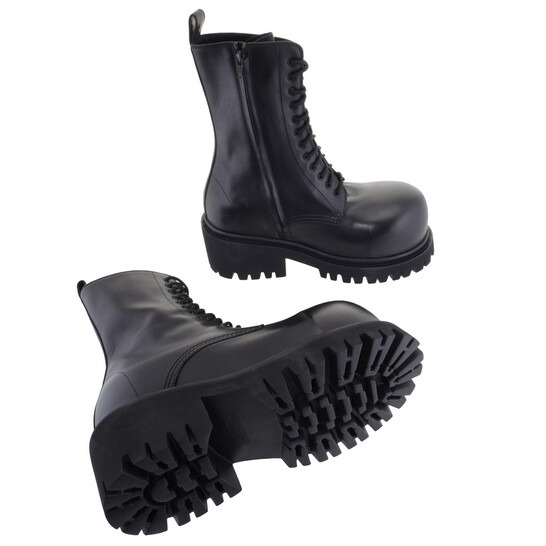 Balenciaga Round Toe Stomper Leather Boots, Brand Size 41 
