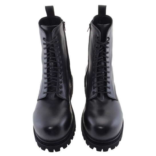 Balenciaga Round Toe Stomper Leather Boots, Brand Size 41  display picture 2