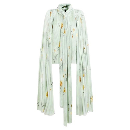 Balenciaga Scarf Pleated Blouse, Brand Size 34 (US Size 0