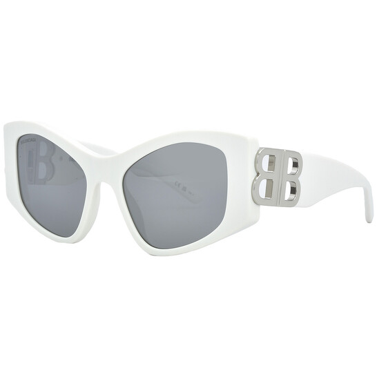 Balenciaga Silver Cat Eye Ladies Sunglasses BB0287S 006 55