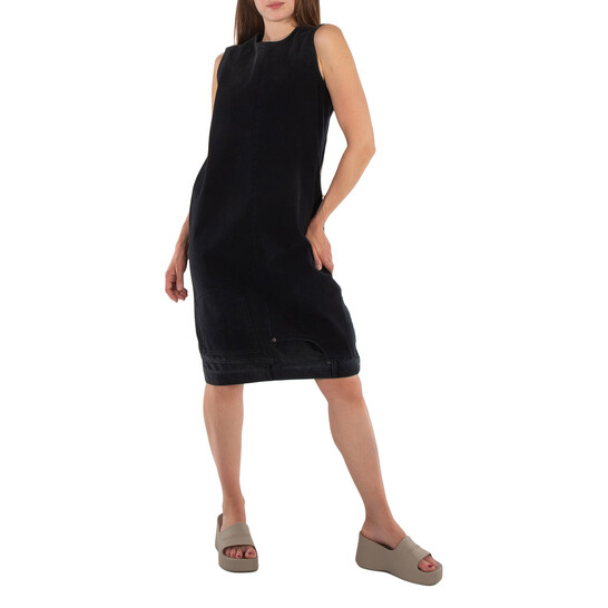 【関税込み】balenciaga UPSIDE DOWN' DRESS Balenciaga Sunbleached Black Upside Down Denim Midi Dress