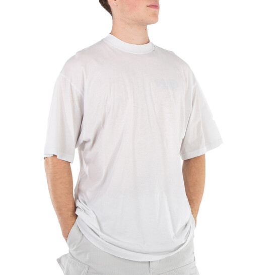 BALENCIAGA Tシャツ 739784 TOVF4 ロゴ刺繍 ダメージ加工 バレンシアガ BALENCIAGA BALENCIAGA Tシャツ 739784 TOVF4 ロゴ