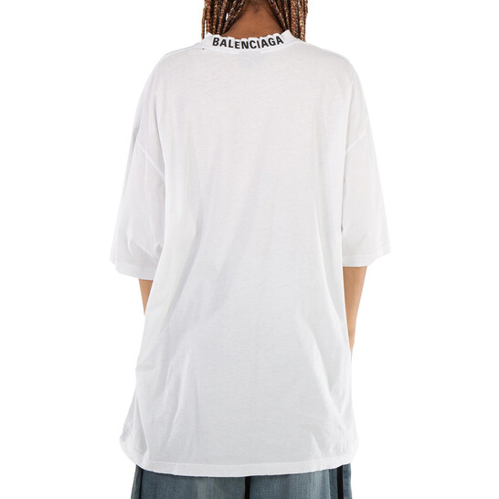 BALENCIAGA Tシャツ 739784 TOVF4 ロゴ刺繍 ダメージ加工 バレンシアガ BALENCIAGA BALENCIAGA Tシャツ 739784 TOVF4 ロゴ