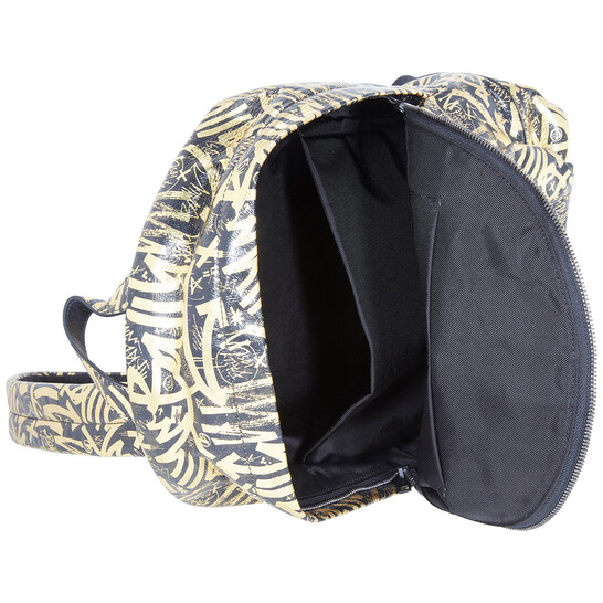 Bally Black/Gold Hingis Graffiti Print Leather Backpack