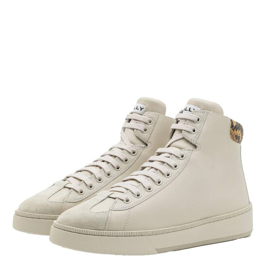 Bally Dusty White Randy Mid High-Top Sneakers, Brand Size 41