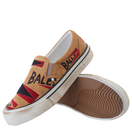 Bally Leory-Ric Ana Embroidered Slip-On Sneakers, Brand Size Bally Leory-Ric Ana Embroidered Slip-On Sneakers, Brand Size