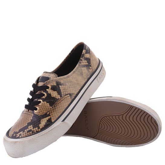 Bally Lyder Snakeskin-Effect Low-Top Sneakers, Brand Size 40  display picture 3