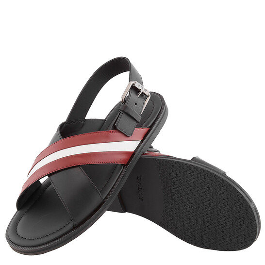 Bally Men's Black Jamilo Crossover-Straps Leather Sandals