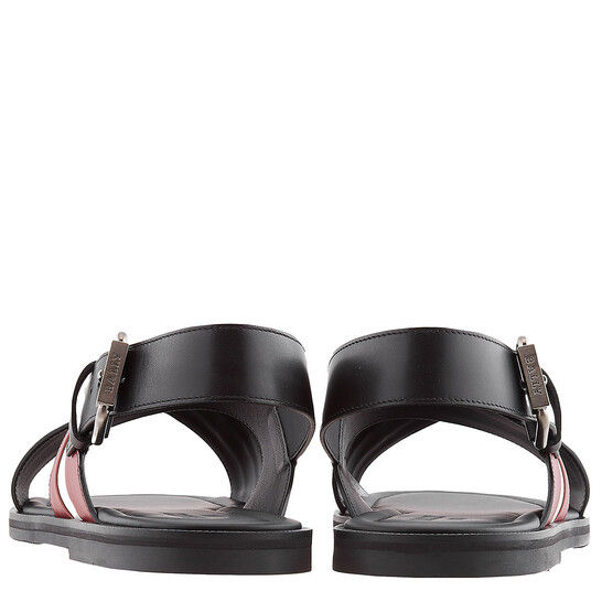 BALLY｜SLIPPERS (JAMILO (60266824044-F008) / 6238057) Bally Men's Black Jamilo Crossover-Straps Leather Sandals
