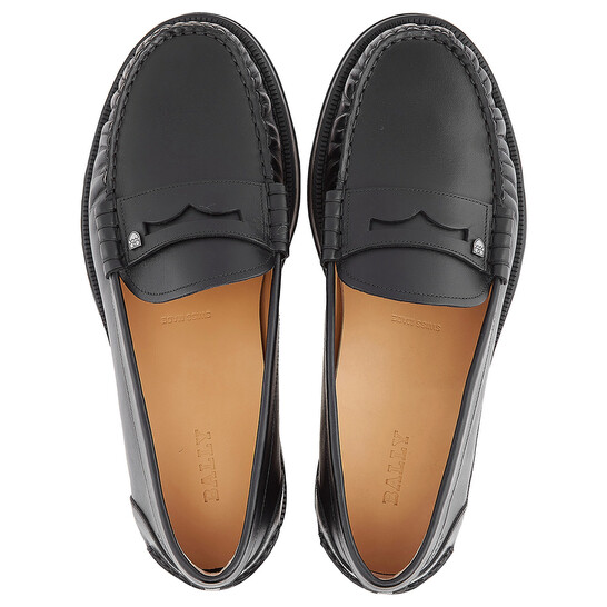Bally Men's Black Roody Moccasins, Brand Size 7 ( US Size 8
