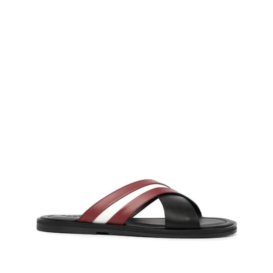 Bally Men's Jabil Black Calf Leather Sandals, Brand Size