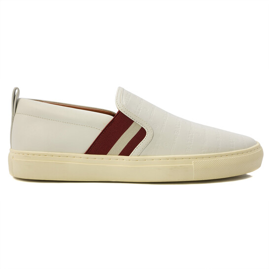 Bally Men's White Herald-new Slip-on Sneakers, Brand Size