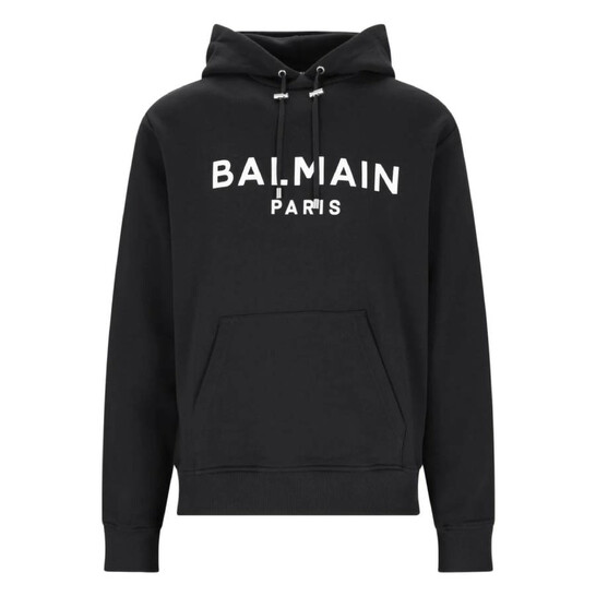 パーカー・フーディ BALMAIN SS25 Logo print hoodie (DH1JR002BB65 EAB) Printed Balmain Paris hoodie white white - Men | BALMAIN