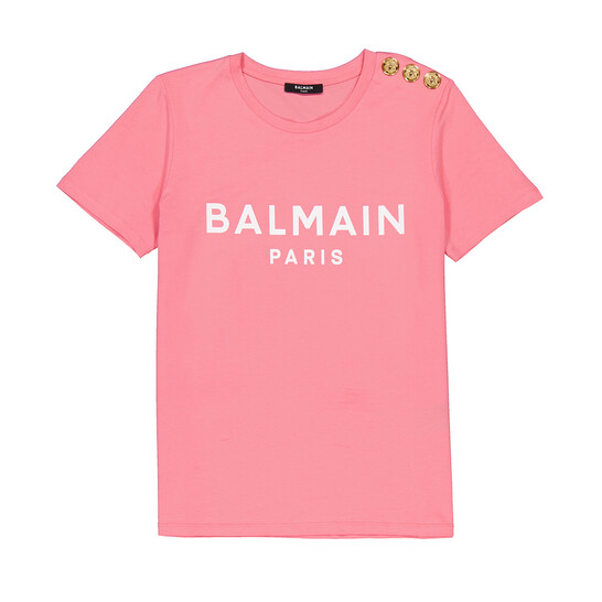 Balmain Logo Printed Crewneck T-Shirt, Size X-Small XF1EF005BB02