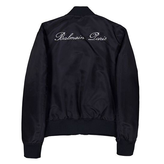 Balmain Logo-Embroidered Bomber Jacket, Brand Size 48 ( US Size 38