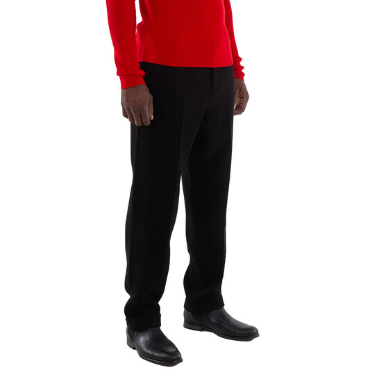 Balmain Men's Noir Tapered Cropped Trousers, Brand Size 50 (US