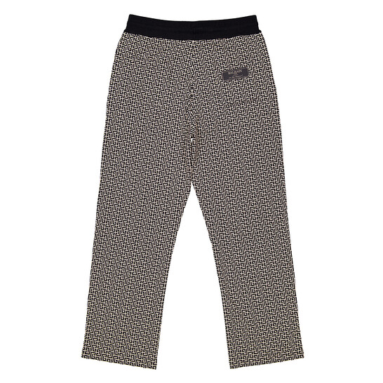 Balmain Monogram Jacquard Trousers, Size Small CH1PQ270JC97-GFE