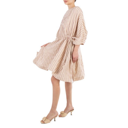 Benjamin Benmoyal Ladies Striped Linen Boatneck Tunic Dress, Brand Size 2 (Medium)