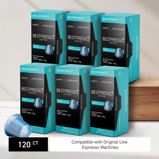 Bestpresso Coffee for Nespresso OriginalLine Machine 120 pods Certified Genuine Espresso Decaffeinato Blend(Medium Intensity)Pods Compatible with Nesp - 546x546 Image #2