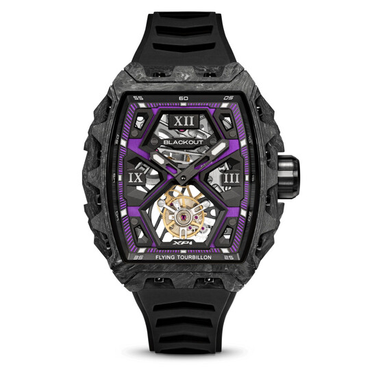 Blackout Xp1 Tourbillon Hand Wind Purple Dial Men's Watch