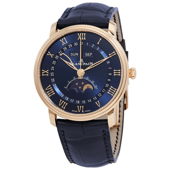 Blancpain Villeret Ultraplate Moonphase Automatic Blue Dial Men's