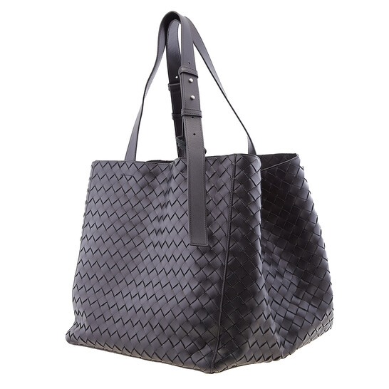 Bottega Veneta Black Intrecciato Leather Cube Tote Bag
