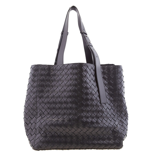バッグ Bottega Veneta Canvas Tote Bag Leather BOTTEGA VENETA Andiamo maxi embellished leather-trimmed