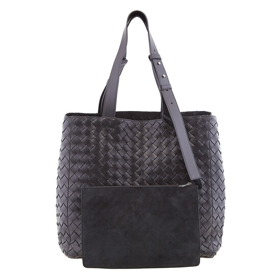 Bottega Veneta Black Intrecciato Leather Cube Tote Bag