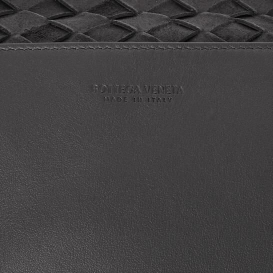 Bottega Veneta Black Intrecciato Leather Macbook Case